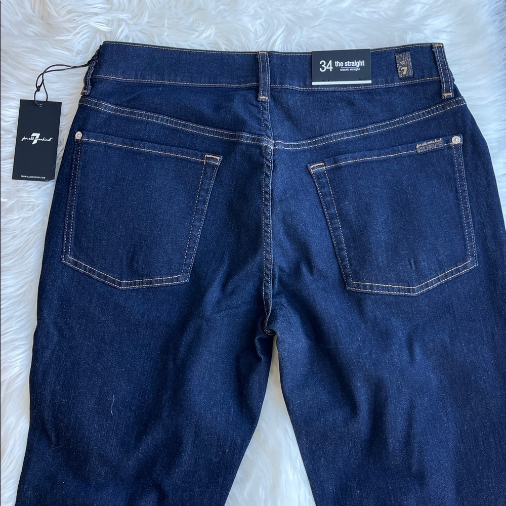 🆕 7 For All Mankind Jeans Men’s The Straight Classic Dark Wash Size 34x32 - Picture 2 of 11